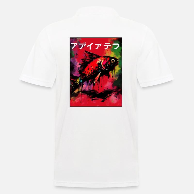 Affiche de poisson japonais - Polo Homme - blanc