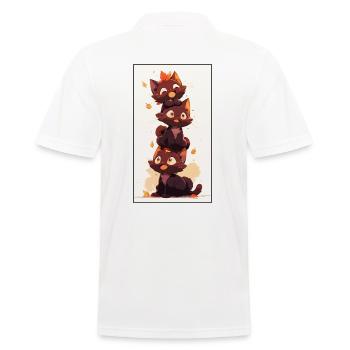 Ein Haufen niedlicher Kätzchen - Männer Poloshirt - Weiß - Hinten - Kai (181cm)