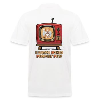 Je regarde les animaux de compagnie des autres à la télévision - Polo Homme - blanc - Dos - Kai (181cm)
