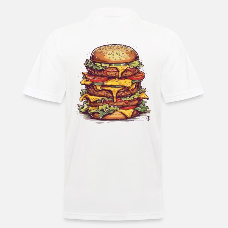 Ein riesiger Mega Cheeseburger - Männer Poloshirt - Weiß