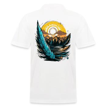 A Writing Pen and Nature - Men's Polo Shirt - white - Back - Kai (181cm)