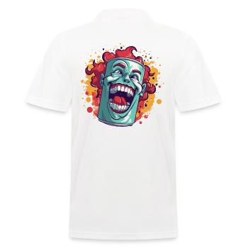 Eine Dose mit einem lustigen Clown - Männer Poloshirt - Weiß - Hinten - Kai (181cm)
