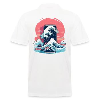 Die große Dose von Fuji und Kanagawa - Männer Poloshirt - Weiß - Hinten - Kai (181cm)