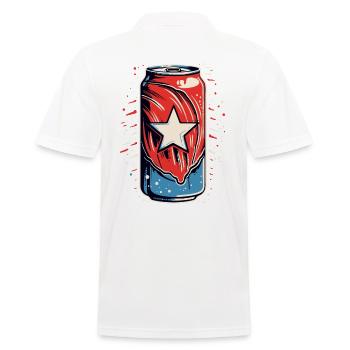 Ein Stern und eine Dose - Männer Poloshirt - Weiß - Hinten - Kai (181cm)