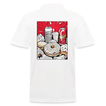 Limonade und süß glasierte Donuts: Fast Food - Männer Poloshirt - Weiß - Hinten - Kai (181cm)