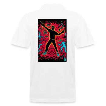 Funky Time avec Pop Art Hip-Hop Breakdance Party - Polo Homme - blanc - Dos - Kai (181cm)