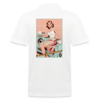 50's Housewife Wash Ad, I Love You, Sweetheart - Men's Polo Shirt - white - Back - Kai (181cm)