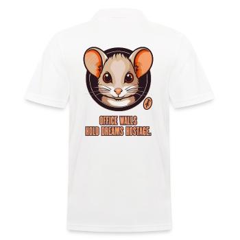 Philosopy Mouse: Office Walls Hold Tears Hostage - Men's Polo Shirt - white - Back - Kai (181cm)