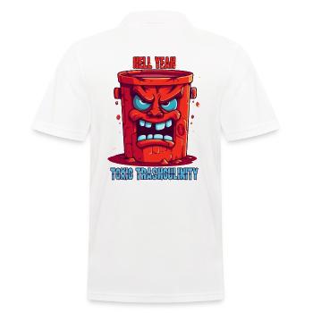 Toxische Müllmännlichkeit: Männlich-böser Cartoon- - Männer Poloshirt - Weiß - Hinten - Kai (181cm)