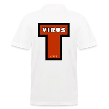 Virus T - Männer Poloshirt - Weiß - Hinten - Kai (181cm)