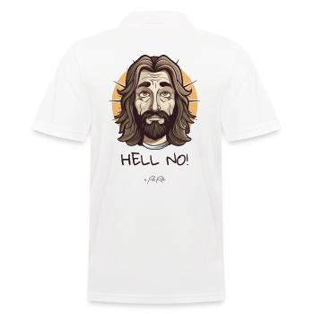 The Jesus guy definitely says no to hell - Men's Polo Shirt - white - Back - Kai (181cm)