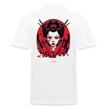 Anime geisha - Men's Polo Shirt - white - Back - Kai (181cm)