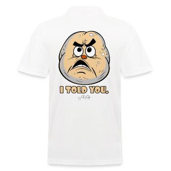 Crazy potato, I told you so - Men's Polo Shirt - white - Back - Kai (181cm)