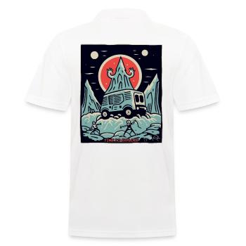 Zeit zum Erkunden - Männer Poloshirt - Weiß - Hinten - Kai (181cm)