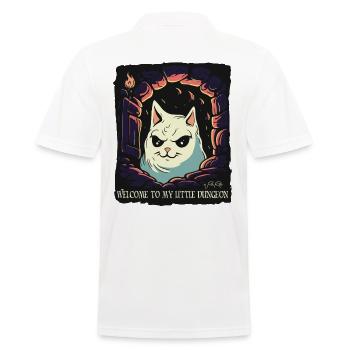 Welcome to the evil cat's dungeon - Men's Polo Shirt - white - Back - Kai (181cm)