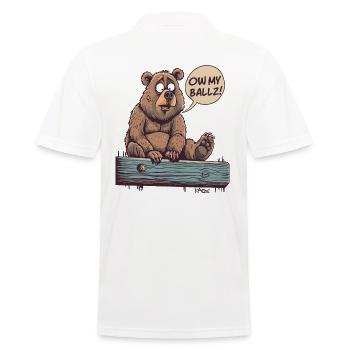 Oh, my balls! Funny aching bear - Men's Polo Shirt - white - Back - Kai (181cm)