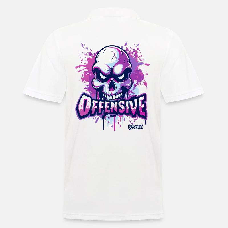 Beleidigender Totenkopf - Männer Poloshirt - Weiß