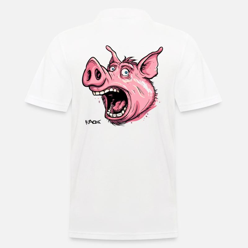 Schockiertes Schwein - Männer Poloshirt - Weiß