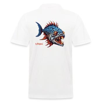 Dessin animé de poisson prédateur de chasseur - Polo Homme - blanc - Dos - Kai (181cm)