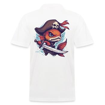 Capitaine Goldfish : Le poisson pirate - Polo Homme - blanc - Dos - Kai (181cm)