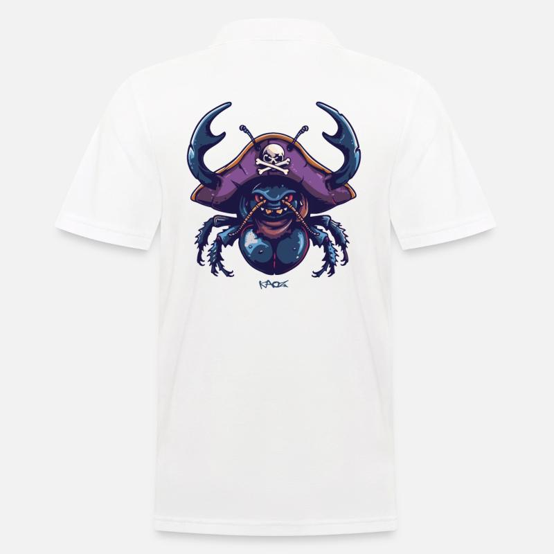 Der erstaunliche Mistkäfer Pirat - Männer Poloshirt - Weiß