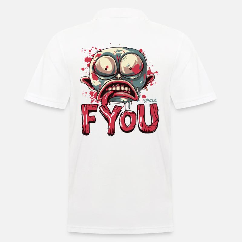 F*** dich, Zombie Gartenzwerg - Männer Poloshirt - Weiß