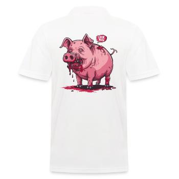 Lèche-moi, cochon zombie détruit - Polo Homme - blanc - Dos - Kai (181cm)