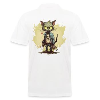 Mode stylée : chat zombie - Polo Homme - blanc - Dos - Kai (181cm)