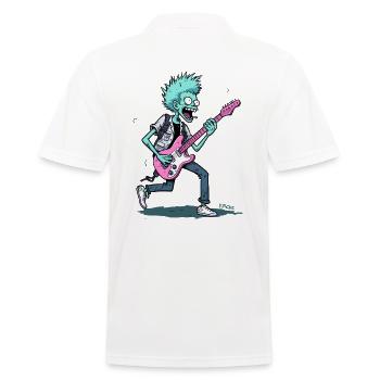 Zombie de musique de guitare rock - Polo Homme - blanc - Dos - Kai (181cm)