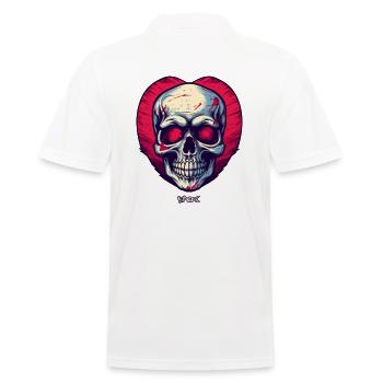 Skull heart - Men's Polo Shirt - white - Back - Kai (181cm)