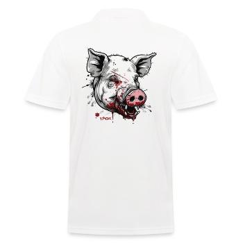 Big Scars: White Zombie Pig - Men's Polo Shirt - white - Back - Kai (181cm)