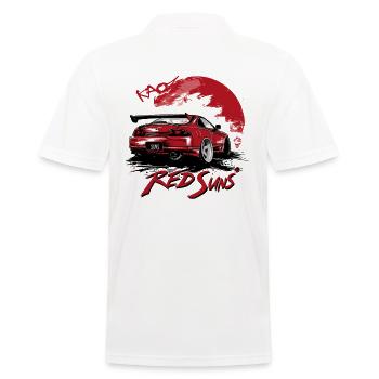 Rote Sonnen Cartoon JDM Street Racer Auto - Männer Poloshirt - Weiß - Hinten - Kai (181cm)