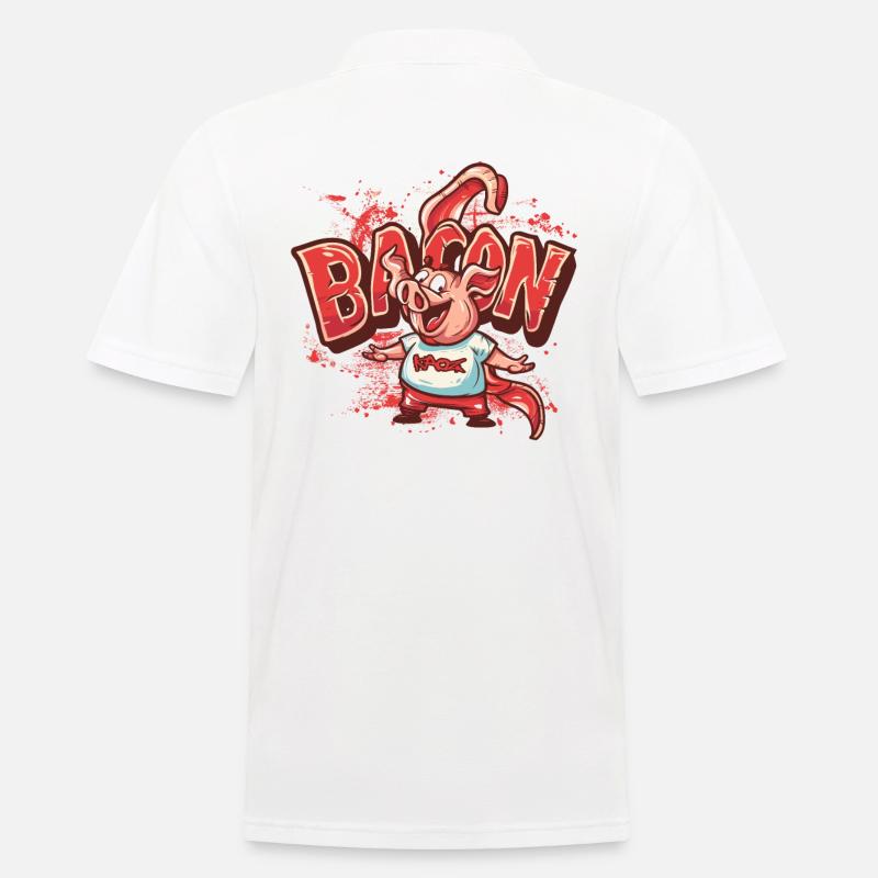 Leckerer Speck vom lustigen Schwein - Männer Poloshirt - Weiß
