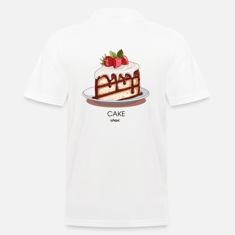Ein Stück Kuchen, Erdbeerkuchen - Männer Poloshirt - Weiß