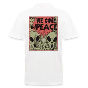 Vintage Alien Invasion in Frieden - Männer Poloshirt - Weiß - Hinten - Kai (181cm)