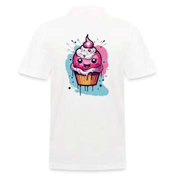 Cupcake Kawaii Super Mignon - Polo Homme - blanc - Dos - Kai (181cm)