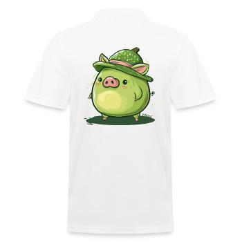 Cute funny avocado pig - Men's Polo Shirt - white - Back - Kai (181cm)
