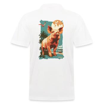 Voyage de vacances Art Déco Cochon de plage de Palen - Polo Homme - blanc - Dos - Kai (181cm)