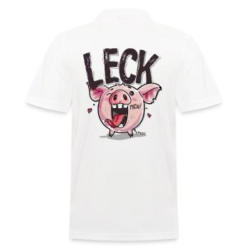 Cochon mignon de dessin animé coquin : léchez-moi - Polo Homme - blanc - Dos - Kai (181cm)