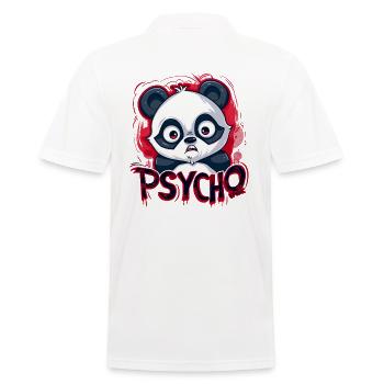 Cute Cartoon Psycho Panda - Men's Polo Shirt - white - Back - Kai (181cm)
