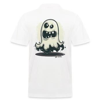 Fantôme sombre, sinistre, fou et drôle - Polo Homme - blanc - Dos - Kai (181cm)