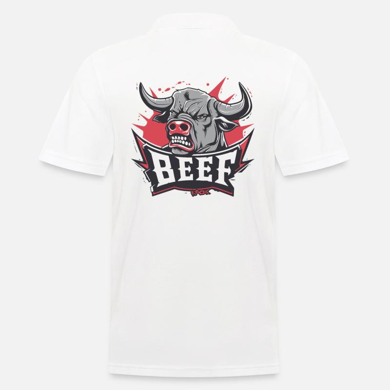 Wütende Kuh oder Stier: Streit - Männer Poloshirt - Weiß