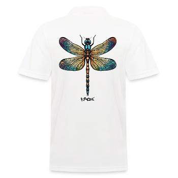 A colorful dragonfly - Men's Polo Shirt - white - Back - Kai (181cm)