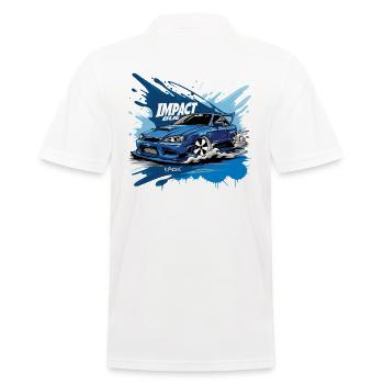 Japan D Initial Impact Blue JDM Street Racer Car - Men's Polo Shirt - white - Back - Kai (181cm)