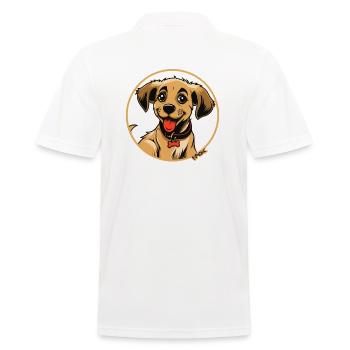 Mignon petit chiot chien - Polo Homme - blanc - Dos - Kai (181cm)