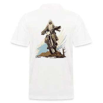 Magicien Hippie Ancien : Motocross Enduro Old School - Polo Homme - blanc - Dos - Kai (181cm)