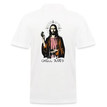 Relaxed guys, calm and cool Jesus guy - Men's Polo Shirt - white - Back - Kai (181cm)