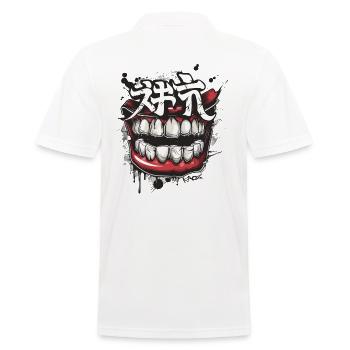 A Dentist's Dream: Big Mouth, Big Teeth - Men's Polo Shirt - white - Back - Kai (181cm)