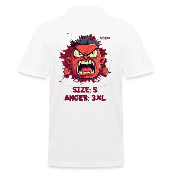 Größe S, Wut 3XL-Format: Wütender kleiner Kerl - Männer Poloshirt - Weiß - Hinten - Kai (181cm)