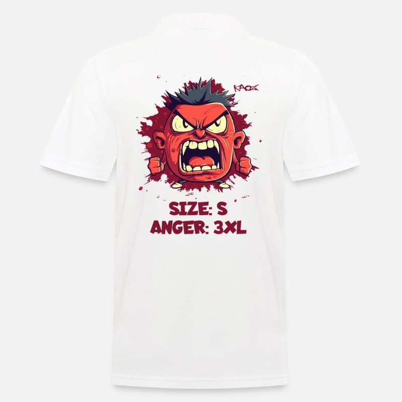 Größe S, Wut 3XL-Format: Wütender kleiner Kerl - Männer Poloshirt - Weiß